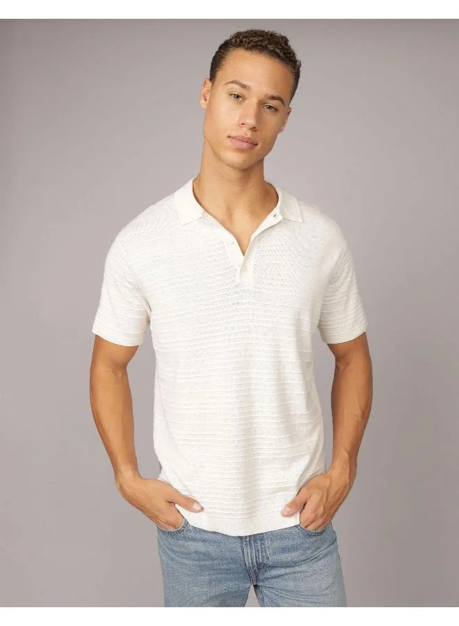 امريكان ايجل AE Linen-Blend Sweater Polo Shirt