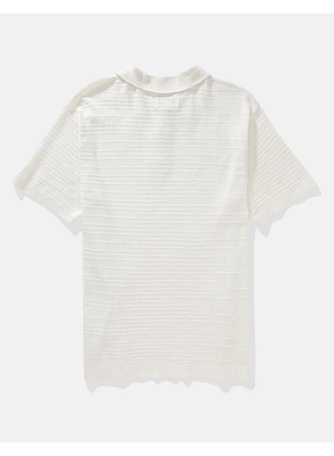 American Eagle AE Linen-Blend Sweater Polo Shirt - Image 2