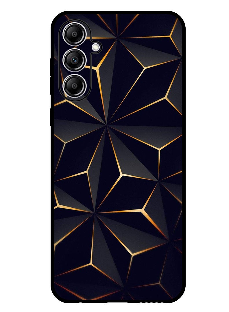 Theodor غطاء واقي مضاد للخدش ومقاوم للصدمات لهاتف سامسونج جالاكسي M15 بنمط أسود وذهبي - Image 1