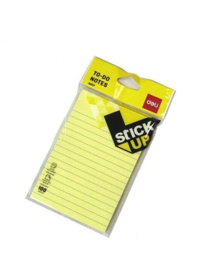 ديلي ملاحظات لاصقة من ديلي A00752 (101 × 152 مم) 4 × 6 مع أصفر مبطن - Image 1