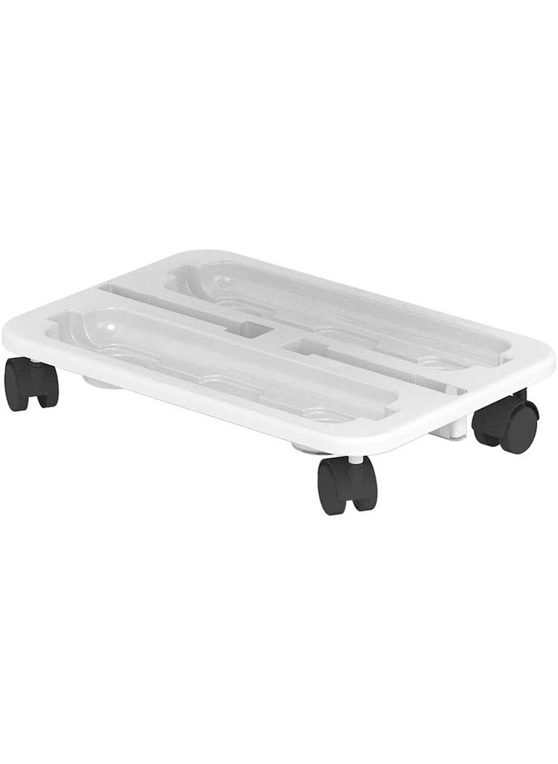 Deflecto Deflecto Stack N Go Caddy Wheel Base Craft Organizer Compatible with Deflecto Desk Supplies Organizer Caddy White 16W x 3 14H x 11D 29443CR  - Image 1