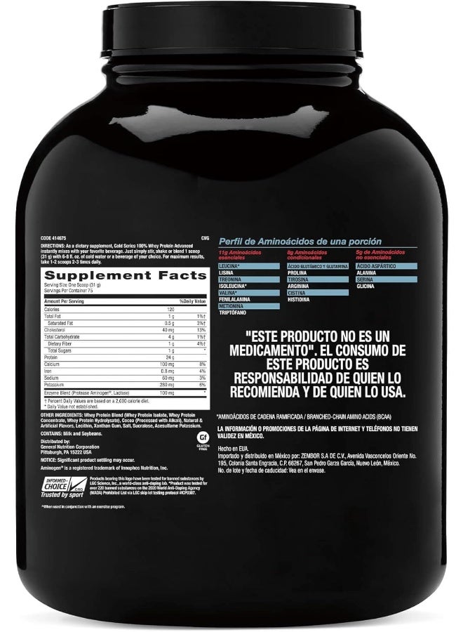 GNC Pro Performance Amp Gold Series 100% Whey Protein Advanced (Chocolate) - Image 2