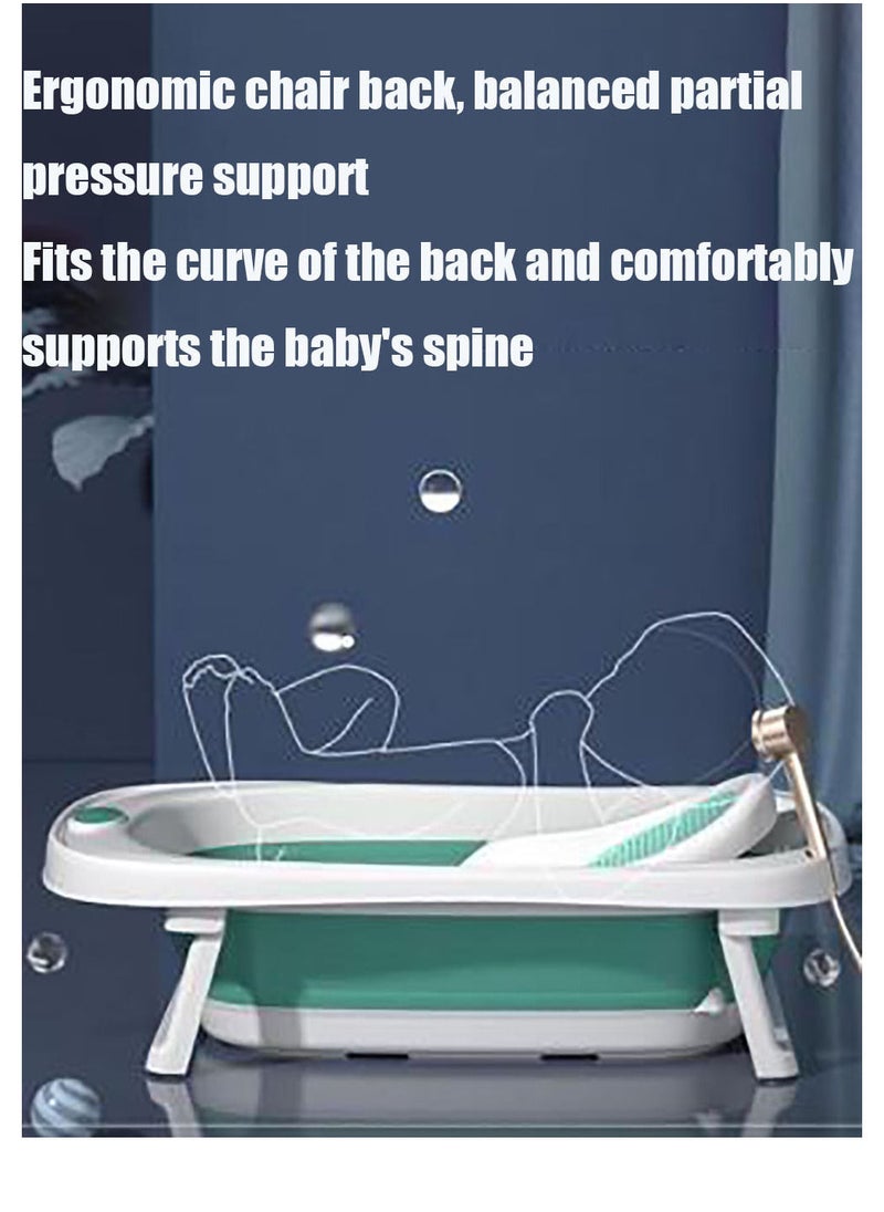 MissTiara - Foldable Baby Bathtub Set with Temperature Sensing Thermometer and Baby Special Bath Bed Newborn Sitting and Lying Large Safety Bathtub - Image 1