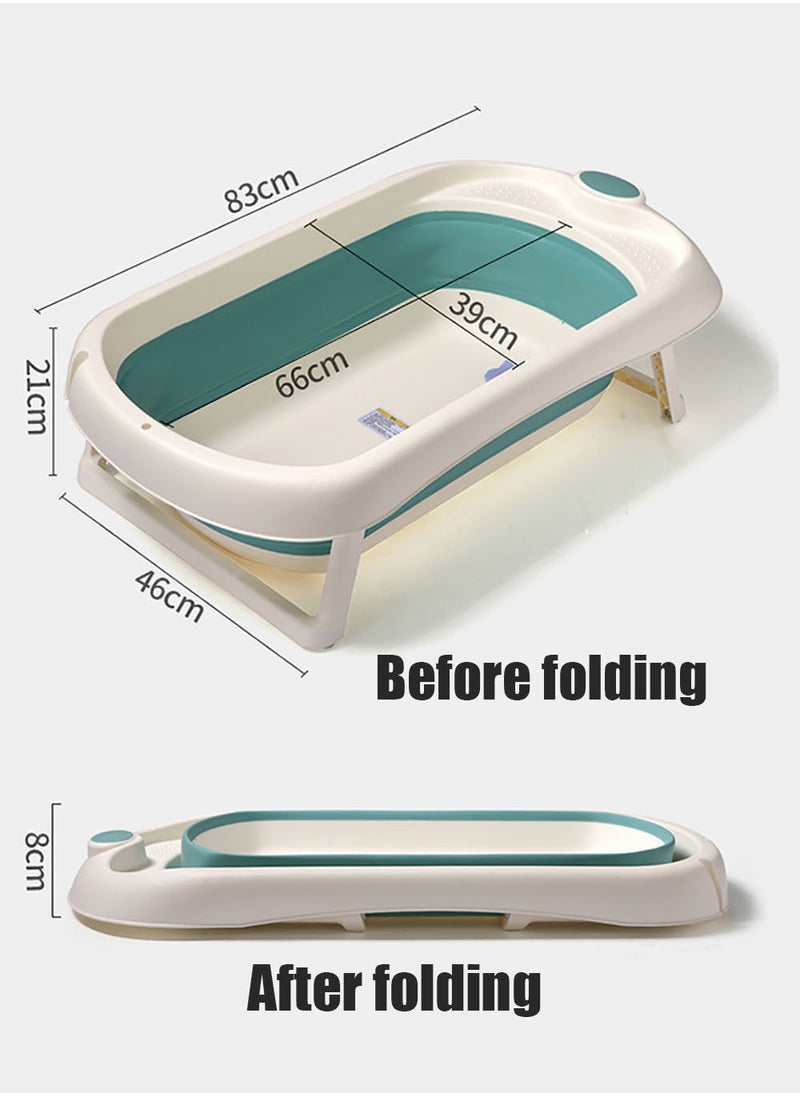 MissTiara - Foldable Baby Bathtub Set with Temperature Sensing Thermometer and Baby Special Bath Bed Newborn Sitting and Lying Large Safety Bathtub - Image 1