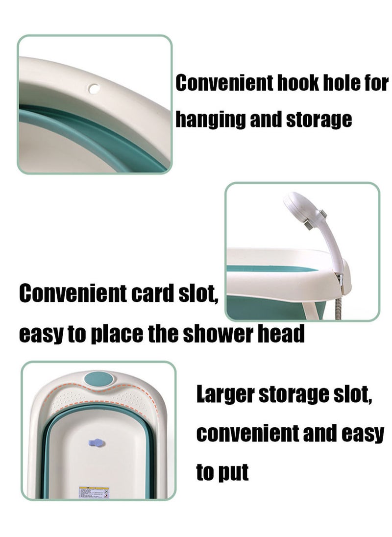 MissTiara - Foldable Baby Bathtub Set with Temperature Sensing Thermometer and Baby Special Bath Bed Newborn Sitting and Lying Large Safety Bathtub - Image 1