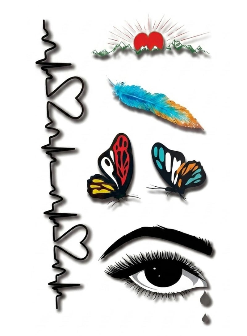 Temporary tattoo Unique designs combining butterflies roses and heartbeats - Attractive