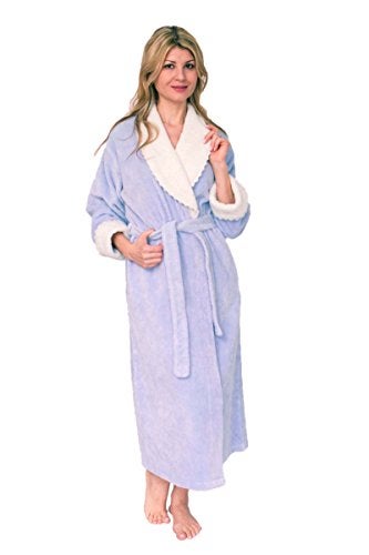 Bath & Robes Women's Soft Cotton Chenille Wrap Bathrobe Lavender Blush 3X - Image 4