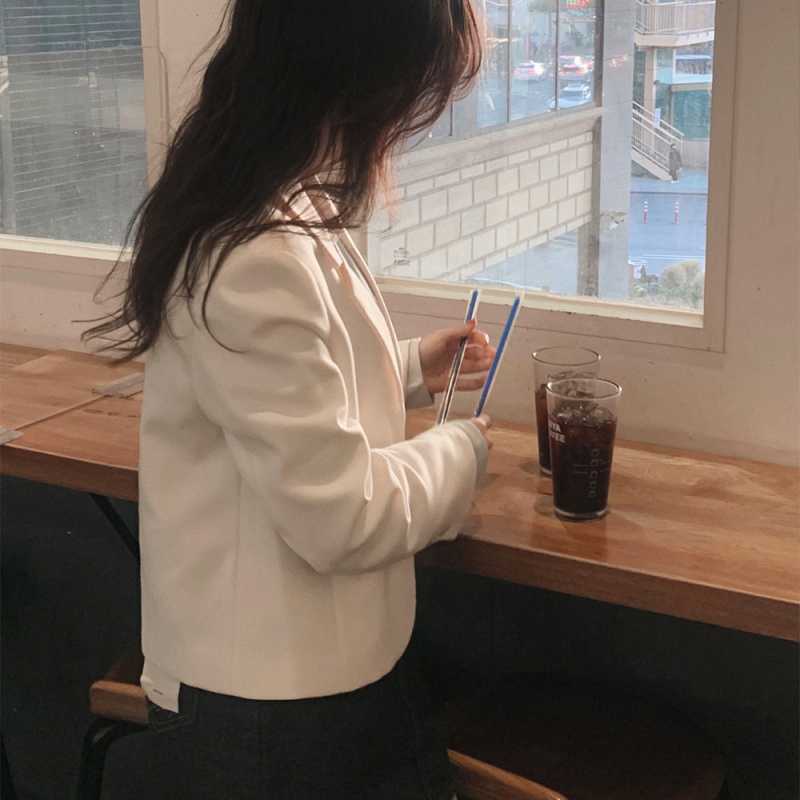Korean Chic Style Casual Fit Commuting Easiest For Match Short Blazer - Image 3