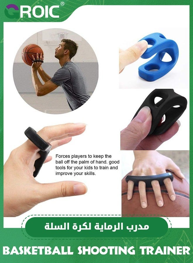 GROIC 4 Pcs Basketball Shooting Trainer Aid Training Equipment Finger Spread Aids Posture Correction Device for Youth and Adult, Blue Black  - Image 5