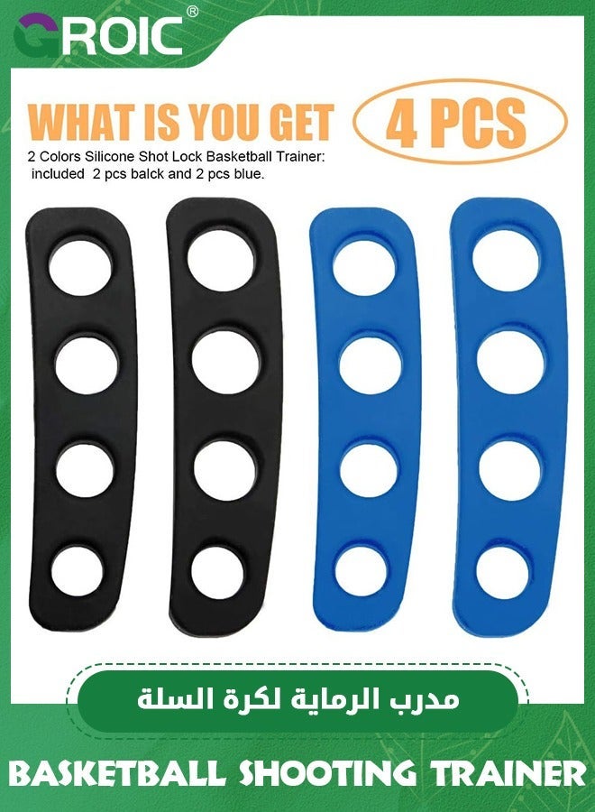 GROIC 4 Pcs Basketball Shooting Trainer Aid Training Equipment Finger Spread Aids Posture Correction Device for Youth and Adult, Blue Black  - Image 2