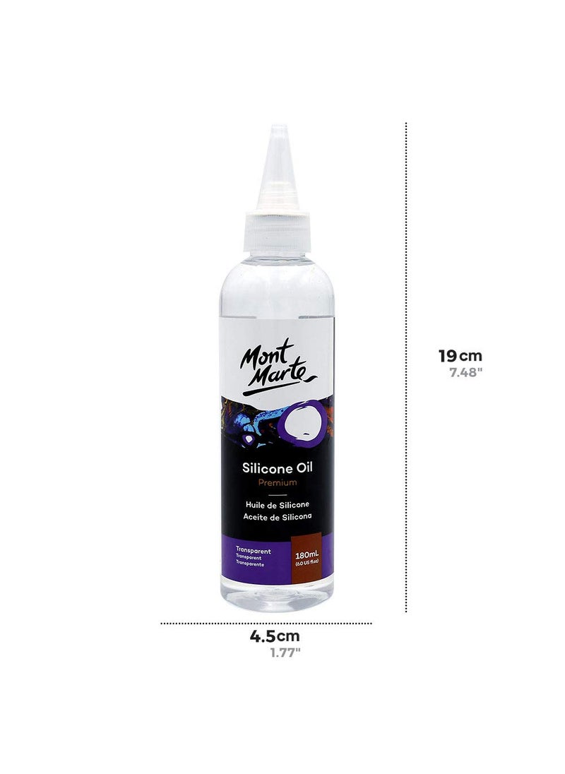 Mont Marte Mont Marte Premium Acrylic Pouring Silicone Oil 606oz 180ml in total Bottles for Pouring Paint Cells Transparent  - Image 3