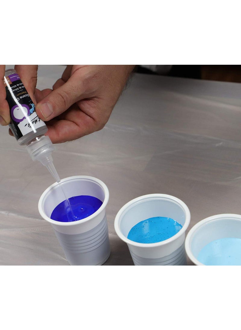 Mont Marte Mont Marte Premium Acrylic Pouring Silicone Oil 606oz 180ml in total Bottles for Pouring Paint Cells Transparent  - Image 4