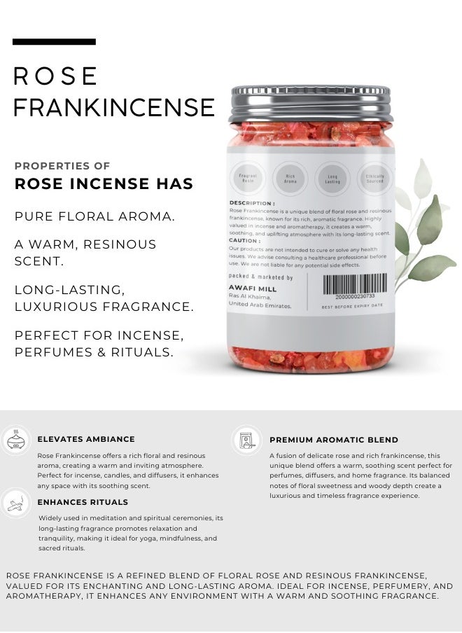 Awafi Mill AWAF MILL Rose Frankincense | Natural Aromatic Resin | Soothing & Floral Incense for Bakhoor & Meditation  - Image 2