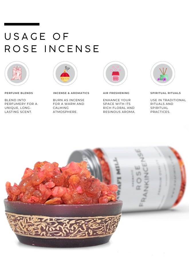 Awafi Mill AWAF MILL Rose Frankincense | Natural Aromatic Resin | Soothing & Floral Incense for Bakhoor & Meditation  - Image 3