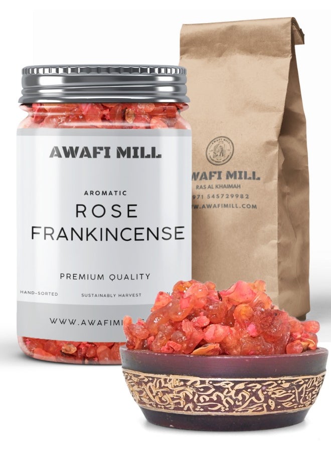 Awafi Mill AWAF MILL Rose Frankincense | Natural Aromatic Resin | Soothing & Floral Incense for Bakhoor & Meditation  - Image 1