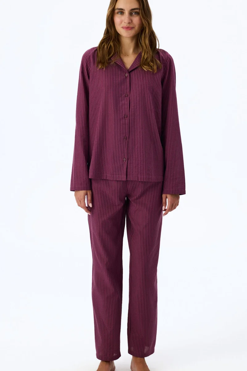 Penti PENTI Lea Striped Long Sleeve Shirt Trousers Pyjama Set