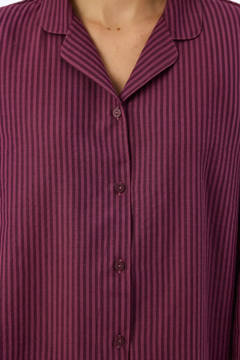 Penti PENTI Lea Striped Long Sleeve Shirt Trousers Pyjama Set