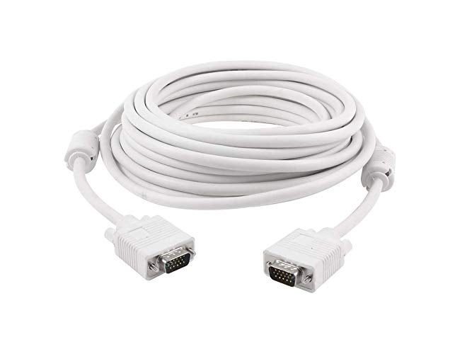 Terabyte Male to Male VGA Cable 25 Meter, Support PC/Monitor/LCD/LED, Plasma, Projector, TFT. VGA to VGA Converter Adapter Cable [White] - Image 3