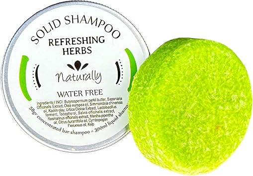 Hristina WaterFree Solid Shampoo Bar with Shea Butter Olive Oil and Aromatic Herbs Revitalize Hair Naturally - Image 1