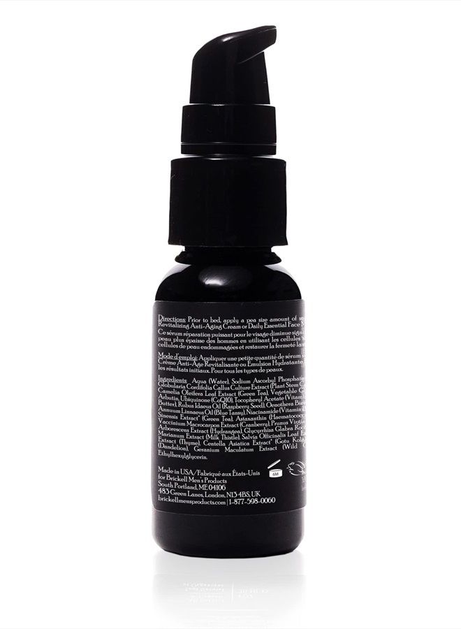 Brickell Men's Products سيروم الوجه الليلي المضاد للشيخوخة للرجال من بريكيل، سيروم فيتامين سي الطبيعي والعضوي للوجه لإصلاح خلايا الجلد التالفة، تقليل التجاعيد ومحاربة الالتهابات، 1 أونصة، بدون رائحة - Image 3