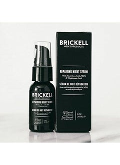 Brickell Men's Products Brickell Men's Anti Aging Repairing Night Face Serum for Men, Natural and Organic Vitamin C Serum For Face to Repair Damaged Skin Cells, Diminish Wrinkles and Fight Inflammation, 1 Ounce, Unscented  - Image 2