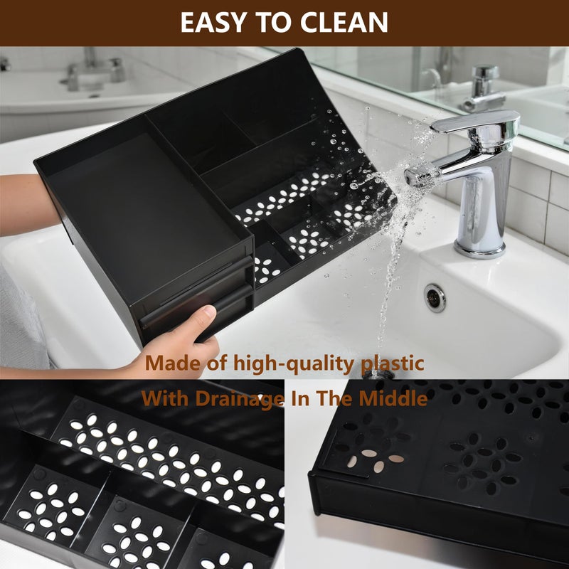 ZREVSB Cologne Organizer for Men with Drawer,Black Cologne Stand Shelf,Perfume Organizer,Bathroom Vanity Counter Organizers and Storage,Bedroom Essentials,Room Decor for Men - Image 5