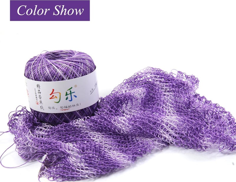 Golo Crochet Thread Size10 Yarn for Hand Knitting Lace Thread Purple-D03 - Image 2