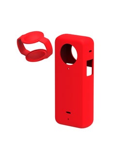O Ozone Compatible Case for Insta360 One X3 ,Silicone Carrying Case with Guards Lens Cover Cap, Anti-drop Protective Accessories Cover for Insta360 X3 Action Camera Accessories - Red  - Image 1