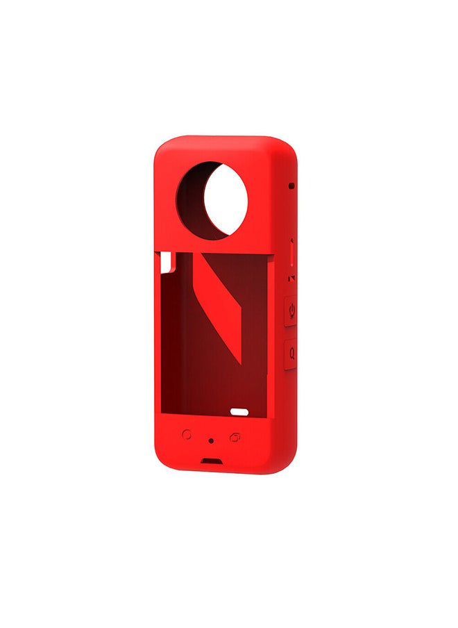 O Ozone - Compatible Case for Insta360 One X3 ,Silicone Carrying Case with Guards Lens Cover Cap, Anti-drop Protective Accessories Cover for Insta360 X3 Action Camera Accessories - Red - Image 1