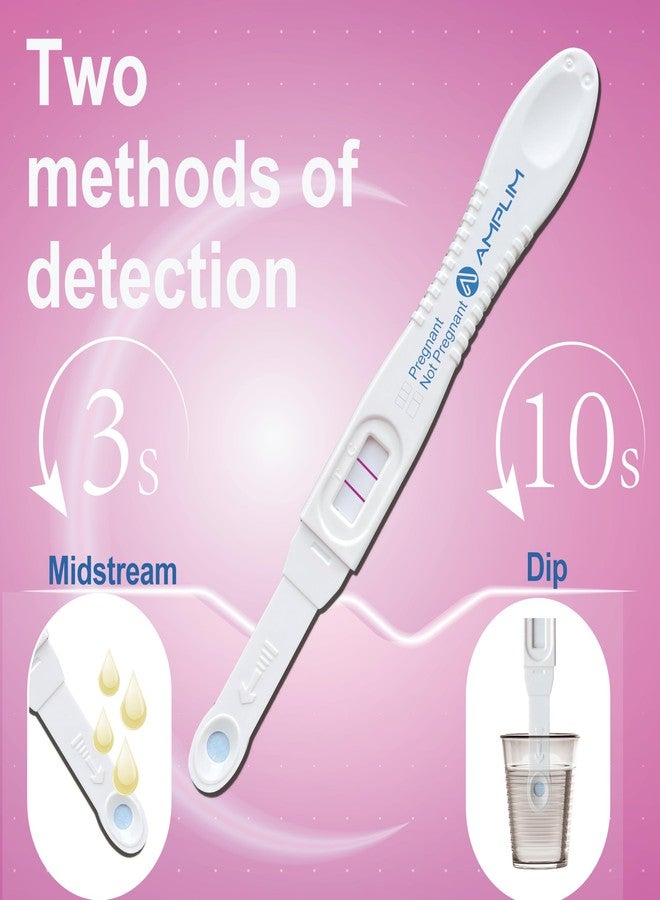 AMPLIM HCG Early Detection Pregnancy Test Bulk Stick 6-Days Sooner, Extra Sensitive 10 MIU/mL, Midstream 2-Sec Easy Home Tests, 99.99% Accurate Result, 6 Pack - Image 3