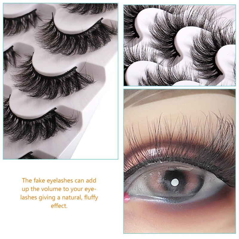 Multi-layer Dense Curly Fake Eyelashes 5 Pairs Wispy -like Lashes Cat Eye Style Natural Look Makeup False Lashes for Women - Image 5
