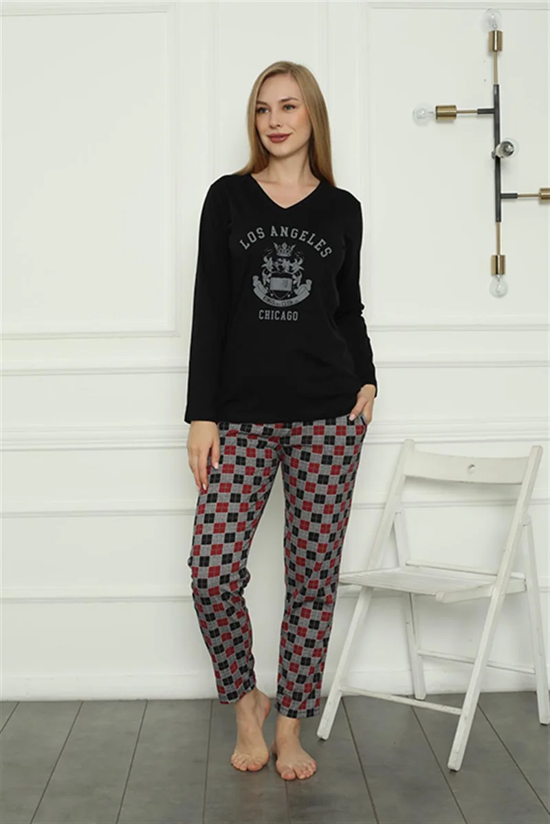 اكبينيز Women's Combed Cotton Pajama Set 4158