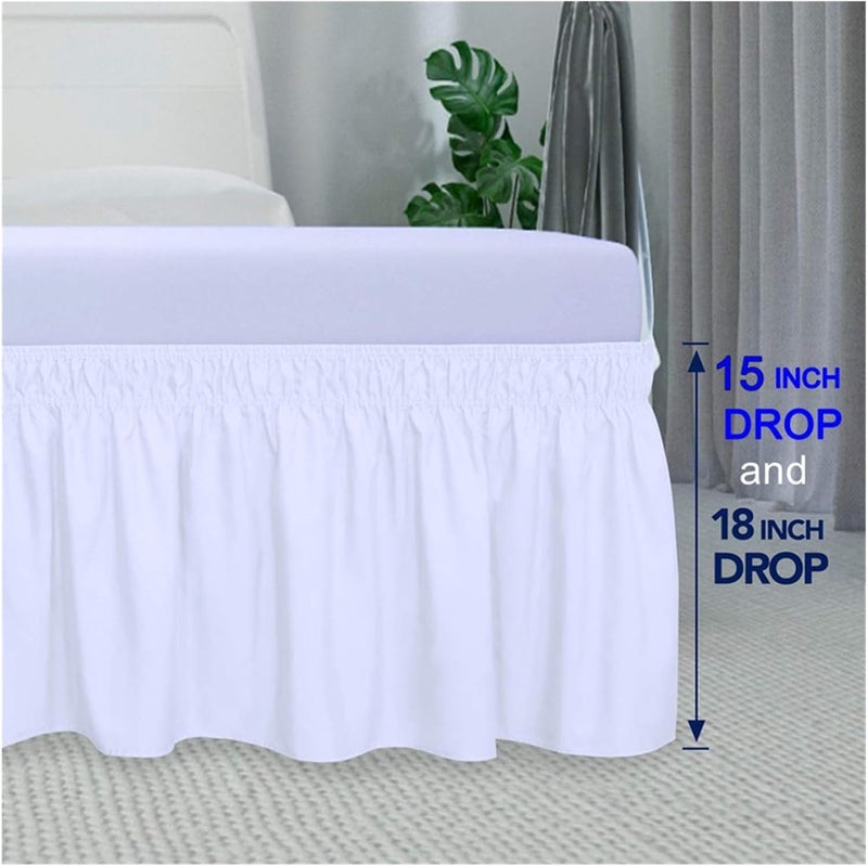 Bed Skirt Elastic Bed Ruffles Bed Skirt Soft Comfortable Wrap Around Fade Resistant Solid Color Bed Skirts Twin Full Queen King Size Fitted Bed Skirt(Light Pink,W100XL200CM) - Image 4