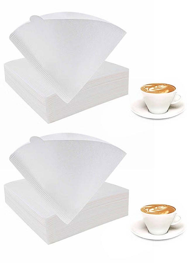 200pcs Coffee Filters V60 Cone Paper White Natural 1-4 Cups Size 02 - Image 1