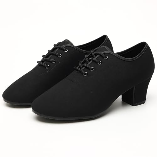 Toichi Women's Latin Dance Shoes Lace-up Ballroom Modern Salsa Rhythm Teaching Practice Professional Performance Dance Shoes (Style B-1.2inch Heels, Adult, Women, 7, Numeric, US Footwear Size System, Medium) - Image 3