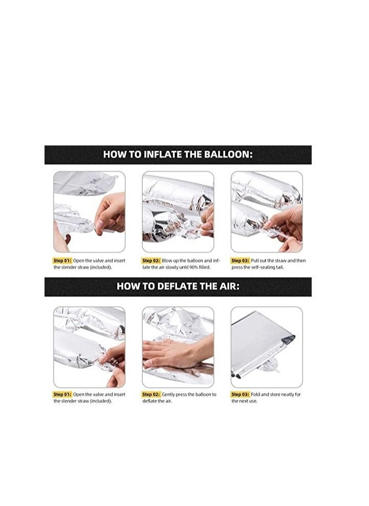 MARKQ She Said Yes Balloons Banner, 16 Inch Foil Engagement Letter Balloon Sign for Bachelorette, Wedding Proposal, Bridal Shower Party Decorations & Supplies (Silver) - Image 3