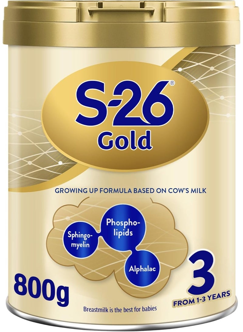 S26 Gold Stage 3 Growing Up Formula From 1 To 3 Years Cow'S Milk Formula Tin 800G - Image 1
