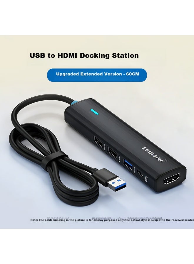 Lemorele Usb To Hdmi Docking Station Laptop Usb Hub Hdmi Cable Macbook Screen Splitter Multi Usb Port Tc123 Plus - Image 1