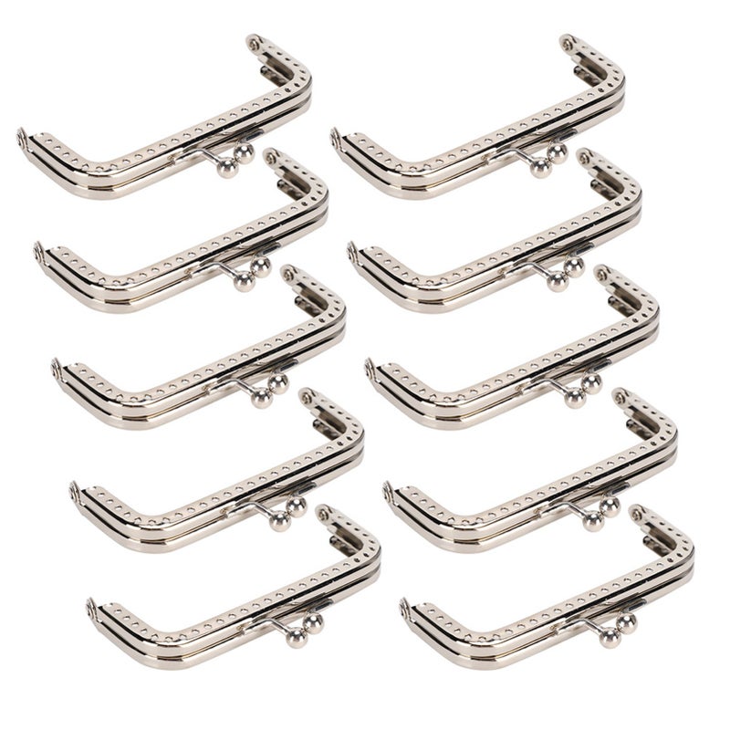 10pcs 8.5cm Square Metal Frame Clasp Lock Clip for Purse Bag Making DIY Craft Supplies - Image 1