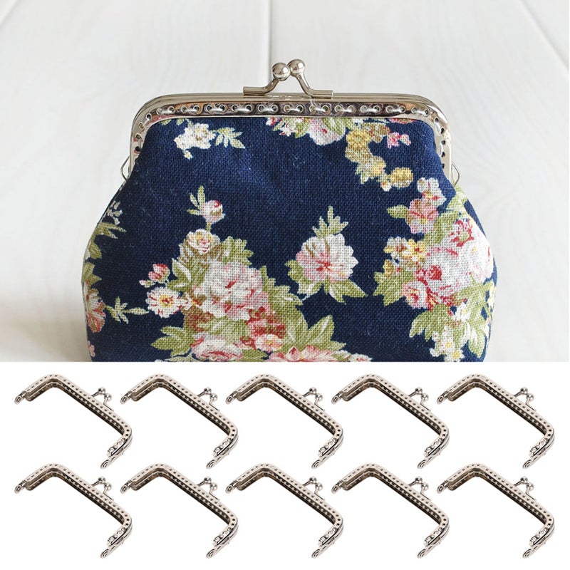 10pcs 8.5cm Square Metal Frame Clasp Lock Clip for Purse Bag Making DIY Craft Supplies - Image 5
