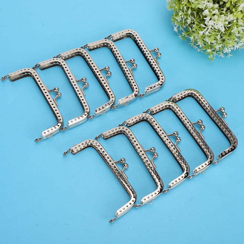 10pcs 8.5cm Square Metal Frame Clasp Lock Clip for Purse Bag Making DIY Craft Supplies - Image 4