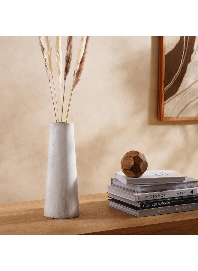 Pan Home Nova Mango Wood Taper Vases 12x12x30cm - White - Image 4