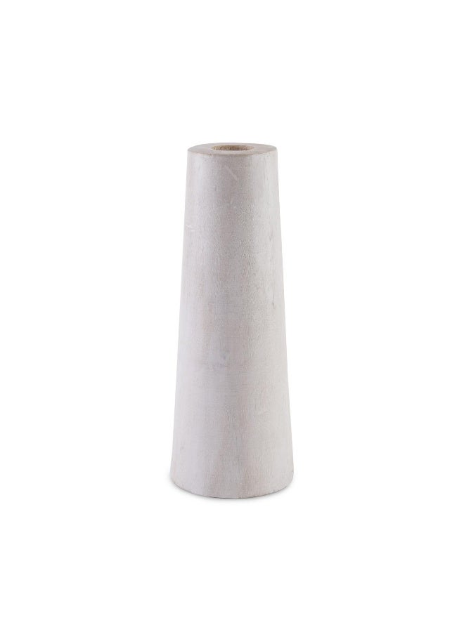 Pan Home Nova Mango Wood Taper Vases 12x12x30cm - White - Image 2