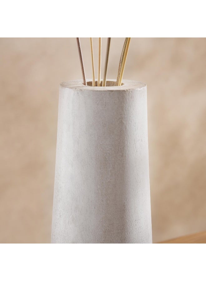 Pan Home Nova Mango Wood Taper Vases 12x12x30cm - White - Image 1