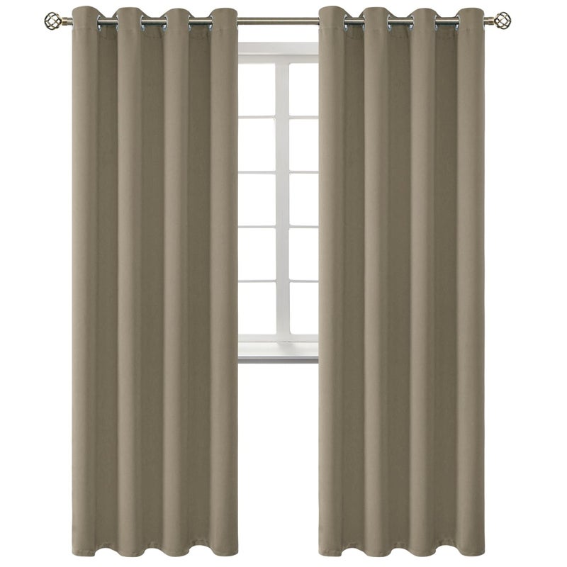 BGment Room Darkening Curtains 84 Inches Long - Grommet Thermal Insulated Drapes Window Treatment Curtains for Bedroom  2 Panels  52 x 84 Inch  Cocoa - Image 1
