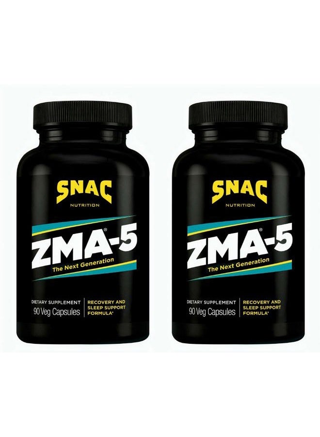 SNAC ZMA-5 Sleep Aid Supplement, Promote Muscle Recovery & Growth, Immune Support, & Restorative Sleep with Zinc, Magnesium & 5-HTP, Post Workout, Before Bed ZMA Supplements 180 Count (2 Pack) - Image 1
