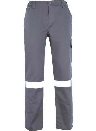 Orange Safety Mervem Work Suit 7/7 Gabardine Gray 100% Cotton Quilted Reflective