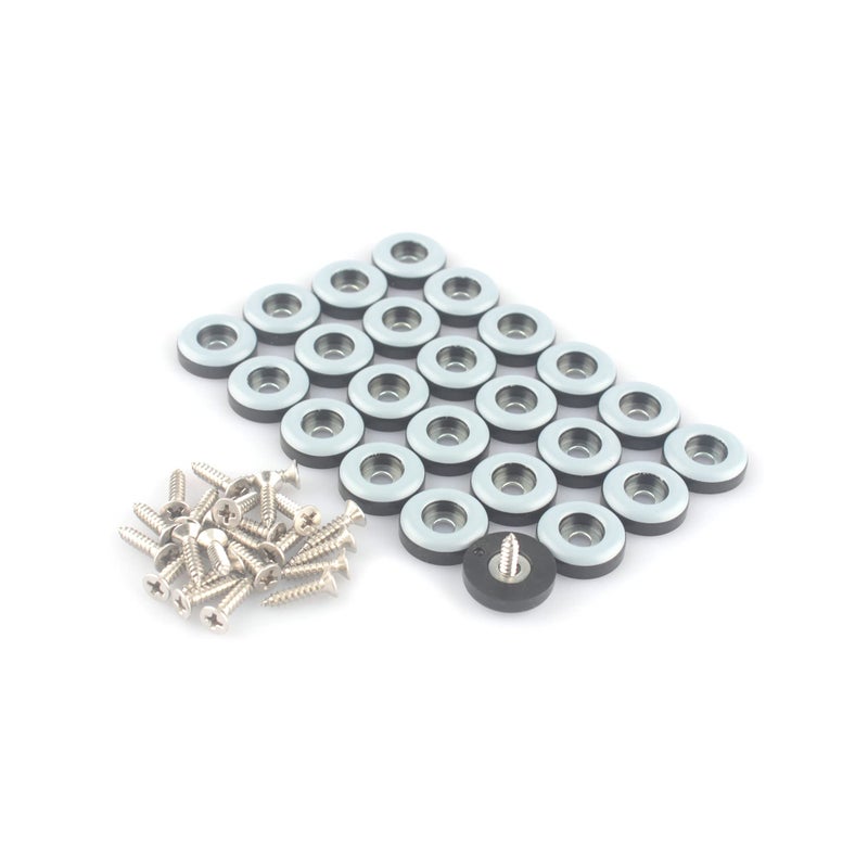 CSFMC CSFMC Teflon Furniture Sliders Pads24 Pack 34 inch19mm BaseTableChairCabinetSofa Small Size PTFE GlidesStainless Steel Screw on Protect The FloorHeavy Duty Sliding Block for Furniture 