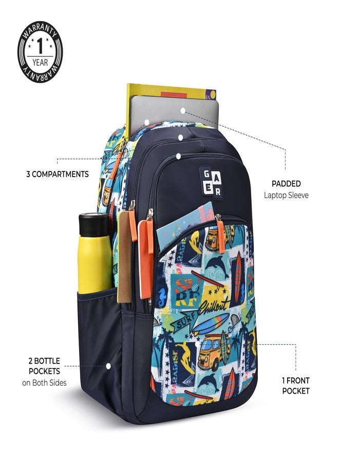 Gear Wanderer 17"/20L Medium Water Resistant School Bag/Casual Backpack/Daypack/Laptop Bag for Boys/Girls (Royal Blue - Mint) - Image 4