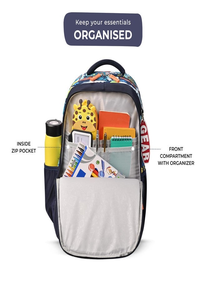 Gear Wanderer 17"/20L Medium Water Resistant School Bag/Casual Backpack/Daypack/Laptop Bag for Boys/Girls (Royal Blue - Mint) - Image 5